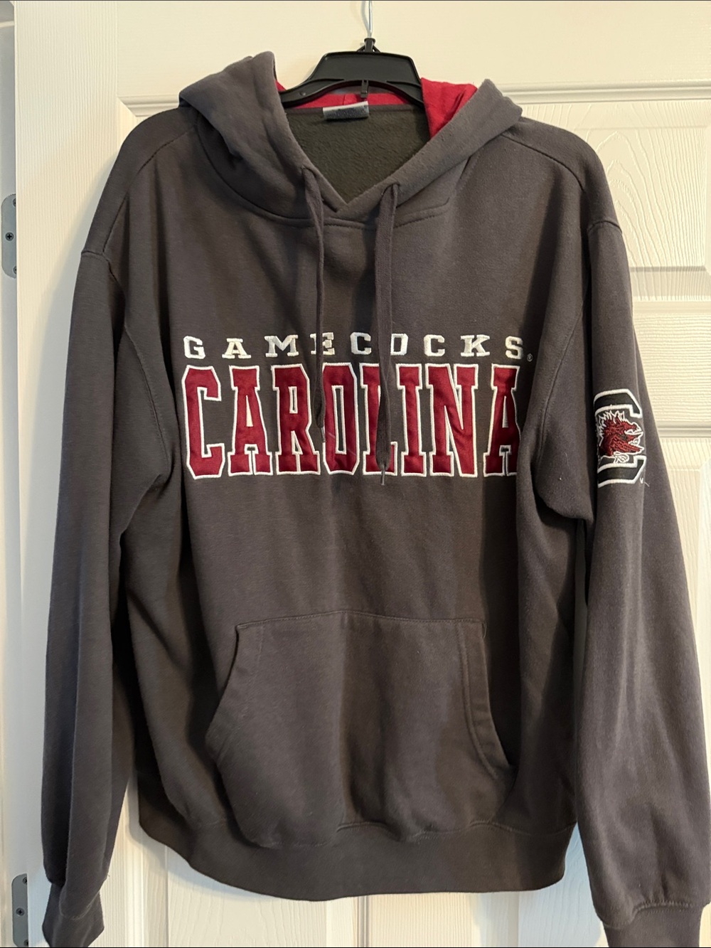 Stadium Athletics Gray Hoodie with Garnet Carolina Gamecocks Logo